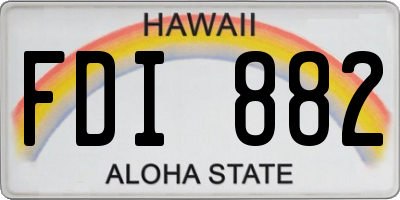 HI license plate FDI882