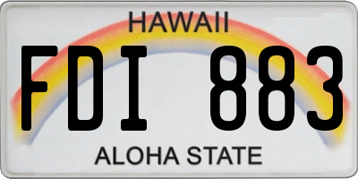 HI license plate FDI883