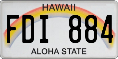 HI license plate FDI884