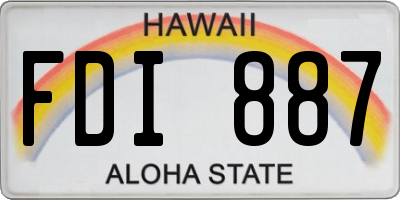 HI license plate FDI887