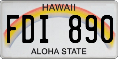 HI license plate FDI890