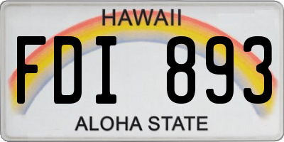HI license plate FDI893