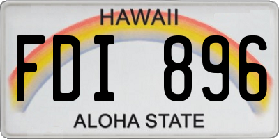 HI license plate FDI896