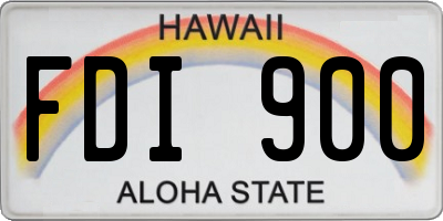 HI license plate FDI900