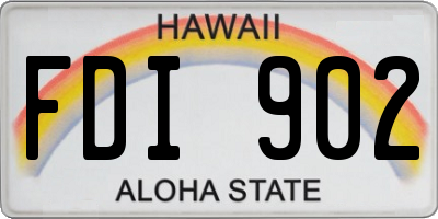 HI license plate FDI902