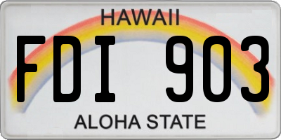 HI license plate FDI903