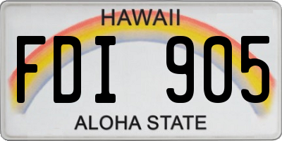 HI license plate FDI905