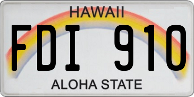 HI license plate FDI910