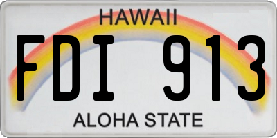 HI license plate FDI913
