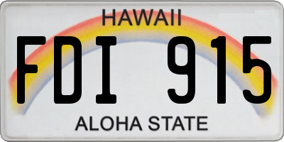 HI license plate FDI915