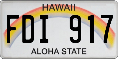HI license plate FDI917
