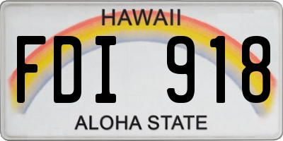 HI license plate FDI918