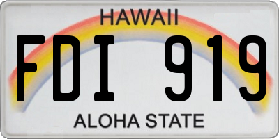 HI license plate FDI919