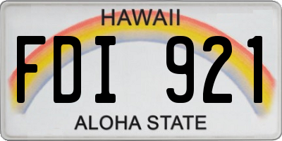 HI license plate FDI921