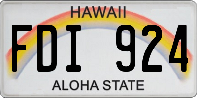 HI license plate FDI924