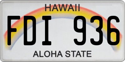HI license plate FDI936
