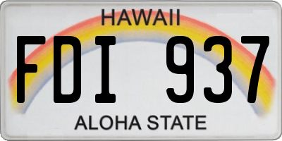 HI license plate FDI937