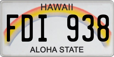 HI license plate FDI938