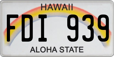 HI license plate FDI939