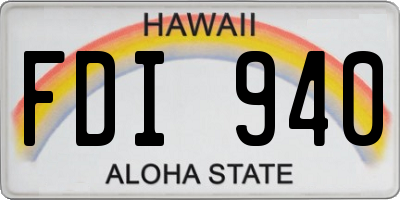 HI license plate FDI940
