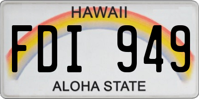 HI license plate FDI949