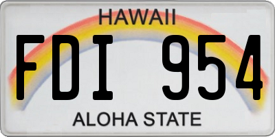 HI license plate FDI954