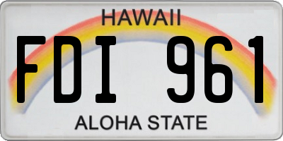 HI license plate FDI961