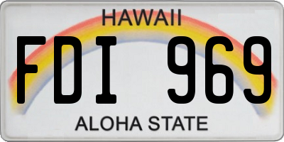 HI license plate FDI969