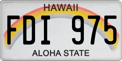 HI license plate FDI975