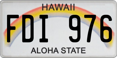 HI license plate FDI976