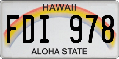 HI license plate FDI978