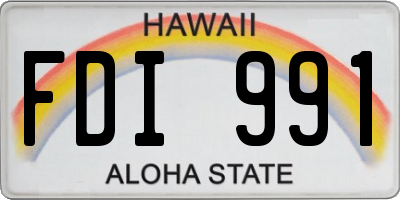 HI license plate FDI991