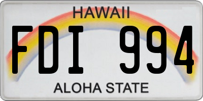 HI license plate FDI994