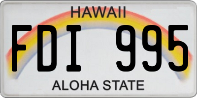 HI license plate FDI995
