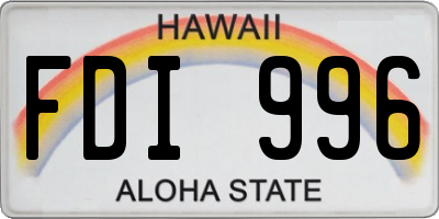 HI license plate FDI996