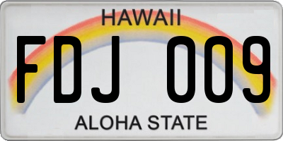 HI license plate FDJ009