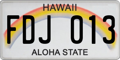 HI license plate FDJ013
