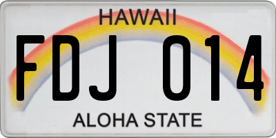 HI license plate FDJ014