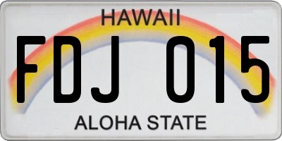 HI license plate FDJ015