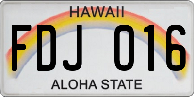 HI license plate FDJ016