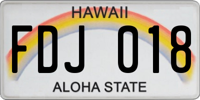 HI license plate FDJ018
