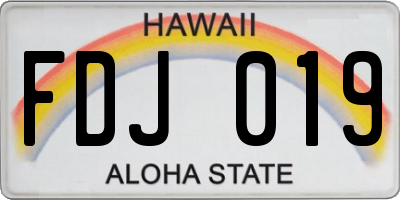 HI license plate FDJ019