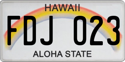 HI license plate FDJ023