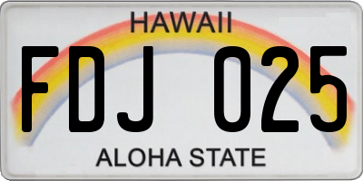 HI license plate FDJ025