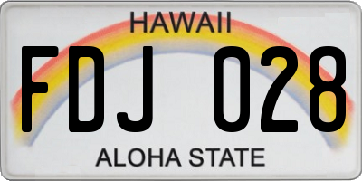 HI license plate FDJ028
