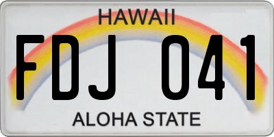 HI license plate FDJ041