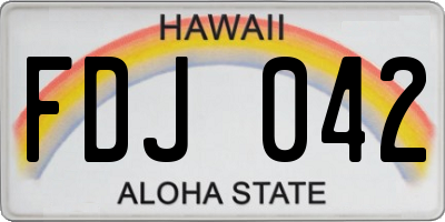 HI license plate FDJ042