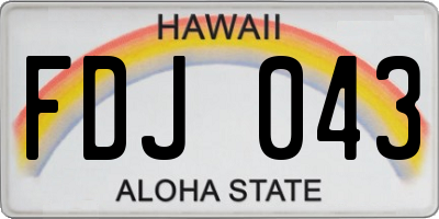 HI license plate FDJ043