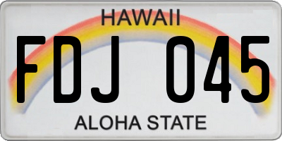 HI license plate FDJ045