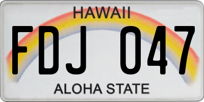 HI license plate FDJ047